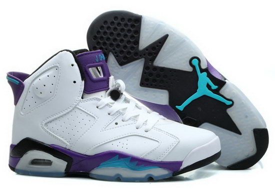 Womens Air Jordan Retro 6 White Purple Jade Closeout